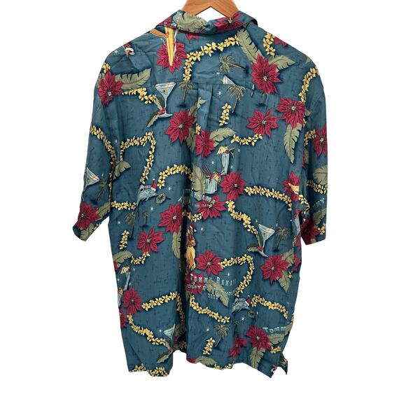 Tommy Bahama Silk Shirt Mens Medium Holiday Christmas Aloha Santa 2002 Vintage - Picture 4 of 9